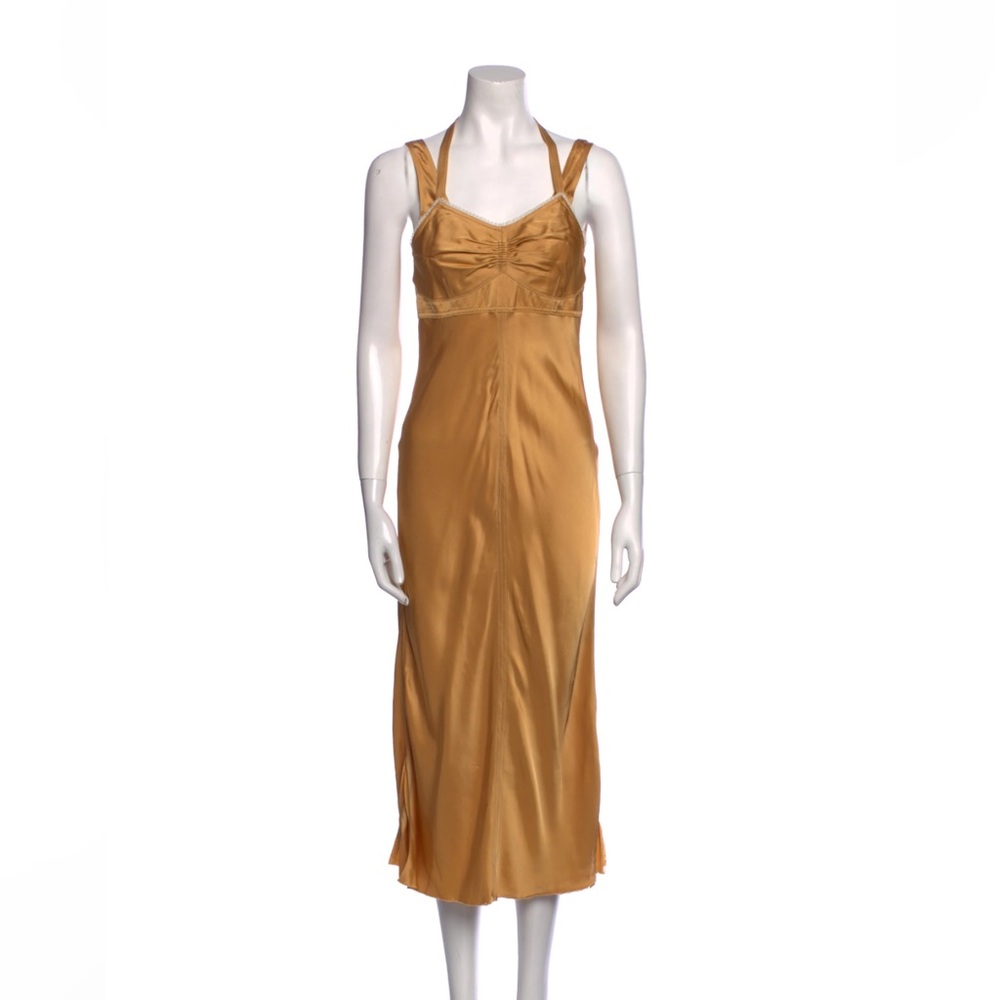 Helmet Lang Gold Slip Dress